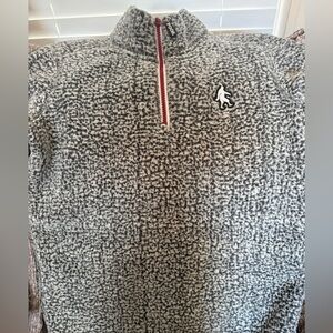Pook Yeti 1/4 Zip Men's Gray Sherpa Coat Jacket Size Large